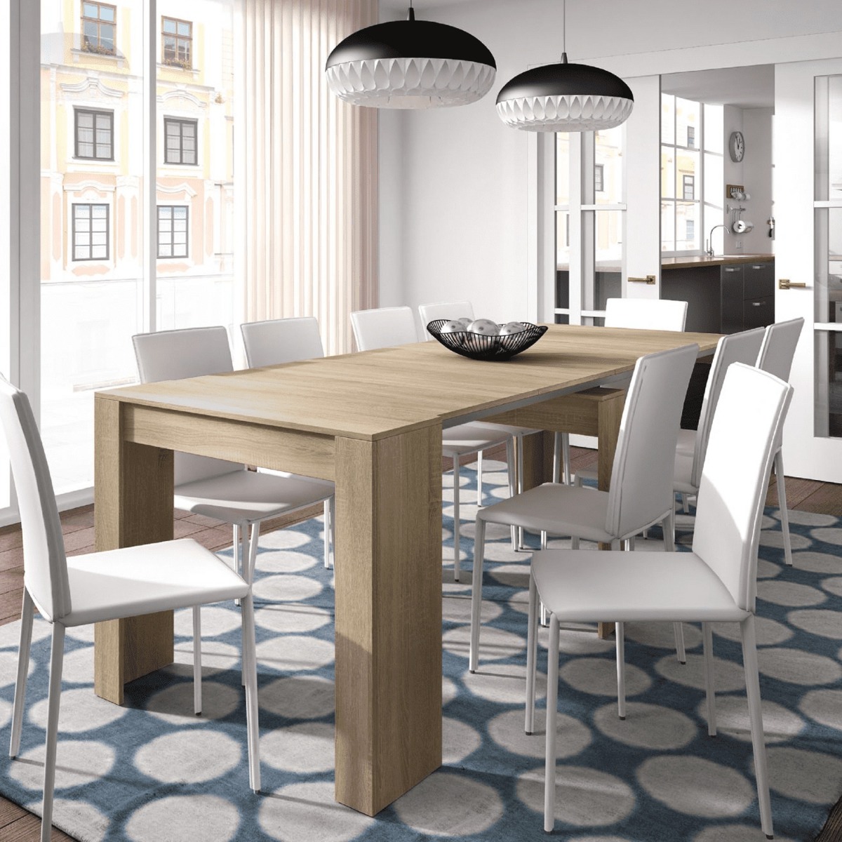 Claire Range Extending Dining Table - Oak Effect - Dalton Home