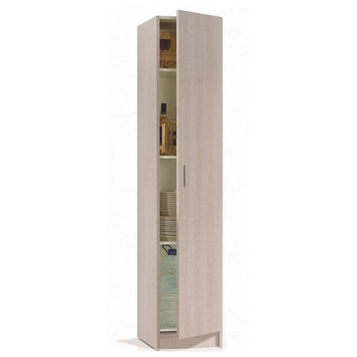 Amanda Sleek Design Multi-Purpose Single Door Narrow Storage Cupboard - Oak Effect - Dalton Home