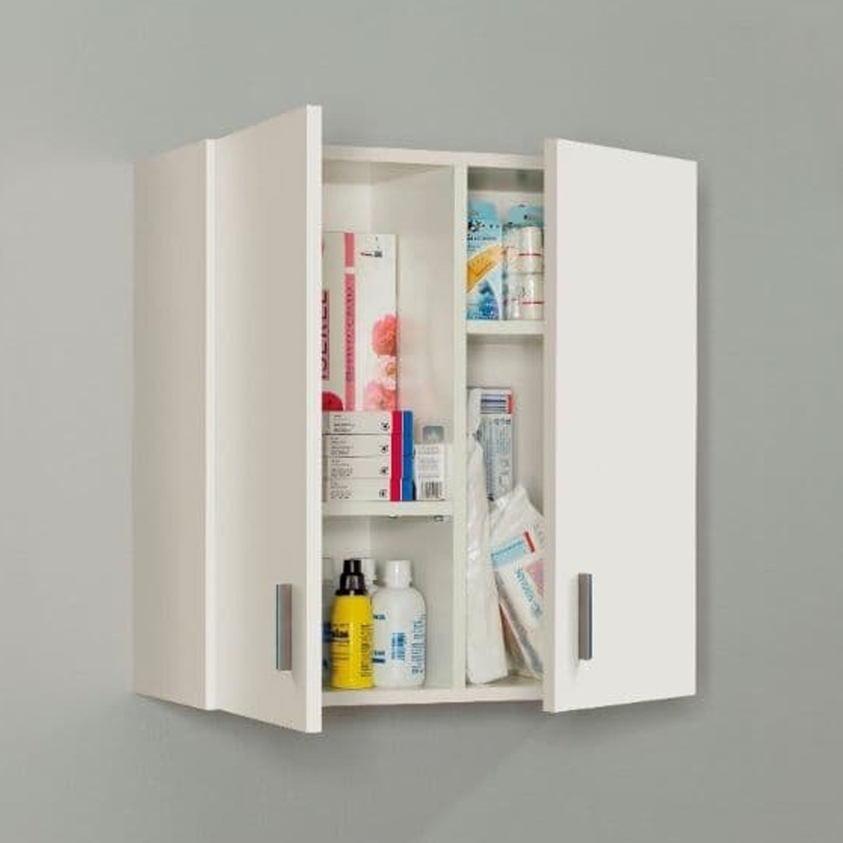 Amanda Sleek Design Wall Mounted Bathroom Storage Cupboard - Matt White - Dalton Home
