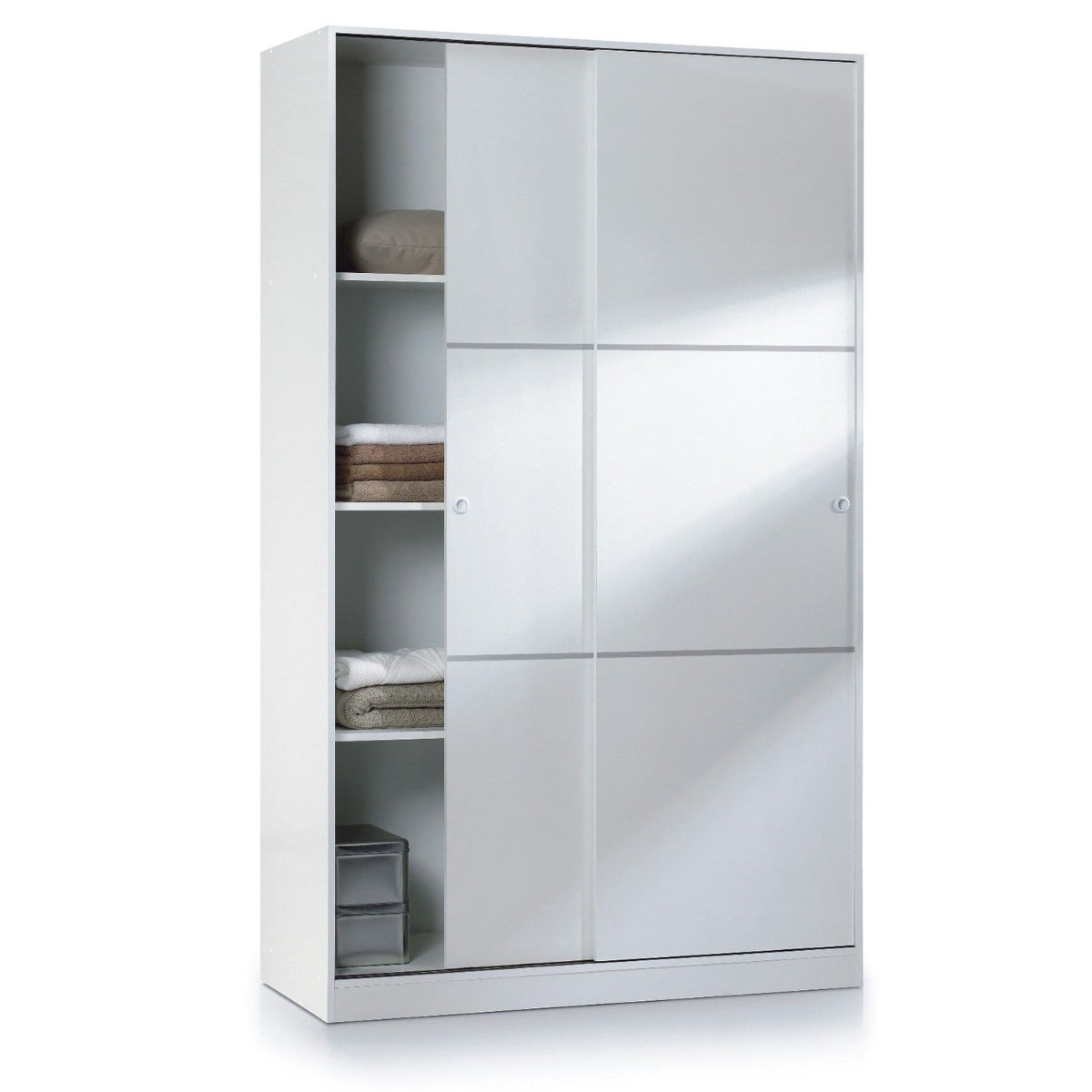 Sliding Wardrobe - MARKHAM 2 Door Wardrobe White 120cm - Dalton Home