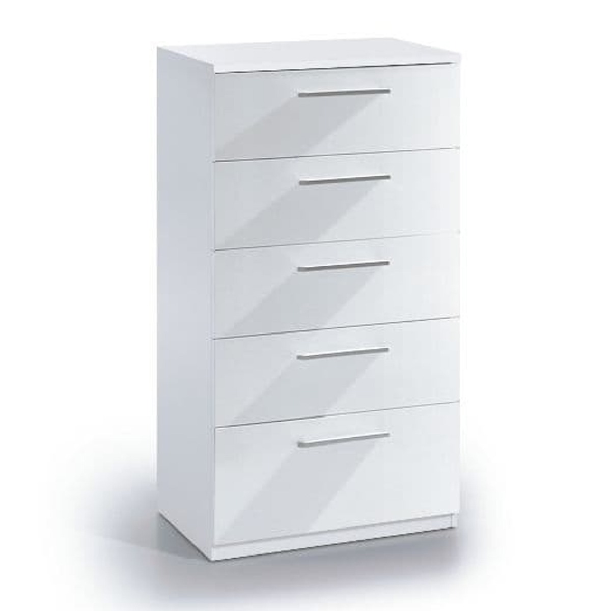 MARKHAM White Chest of Drawers - Tallboy, Medium-sized, 5 Drawers - Dalton Home
