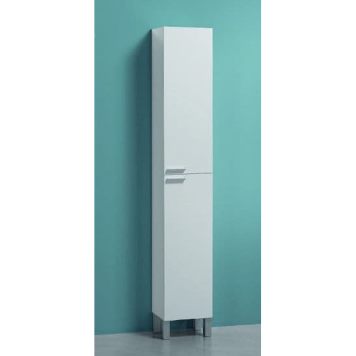 Marion High Gloss Tall Narrow Bathroom Cupboard - White - Dalton Home