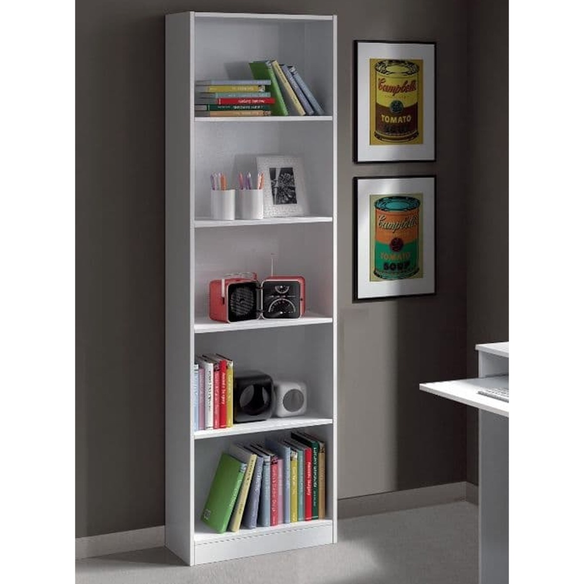 Versatile Design Bookcase - White - Dalton Home