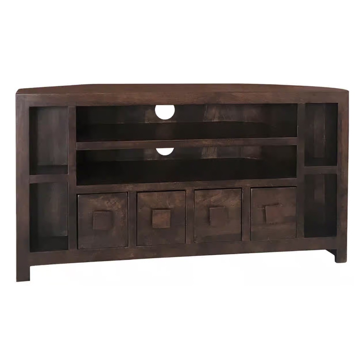 Delta Mango Wood Corner TV Unit 104cm - Walnut - Cybil & Clive