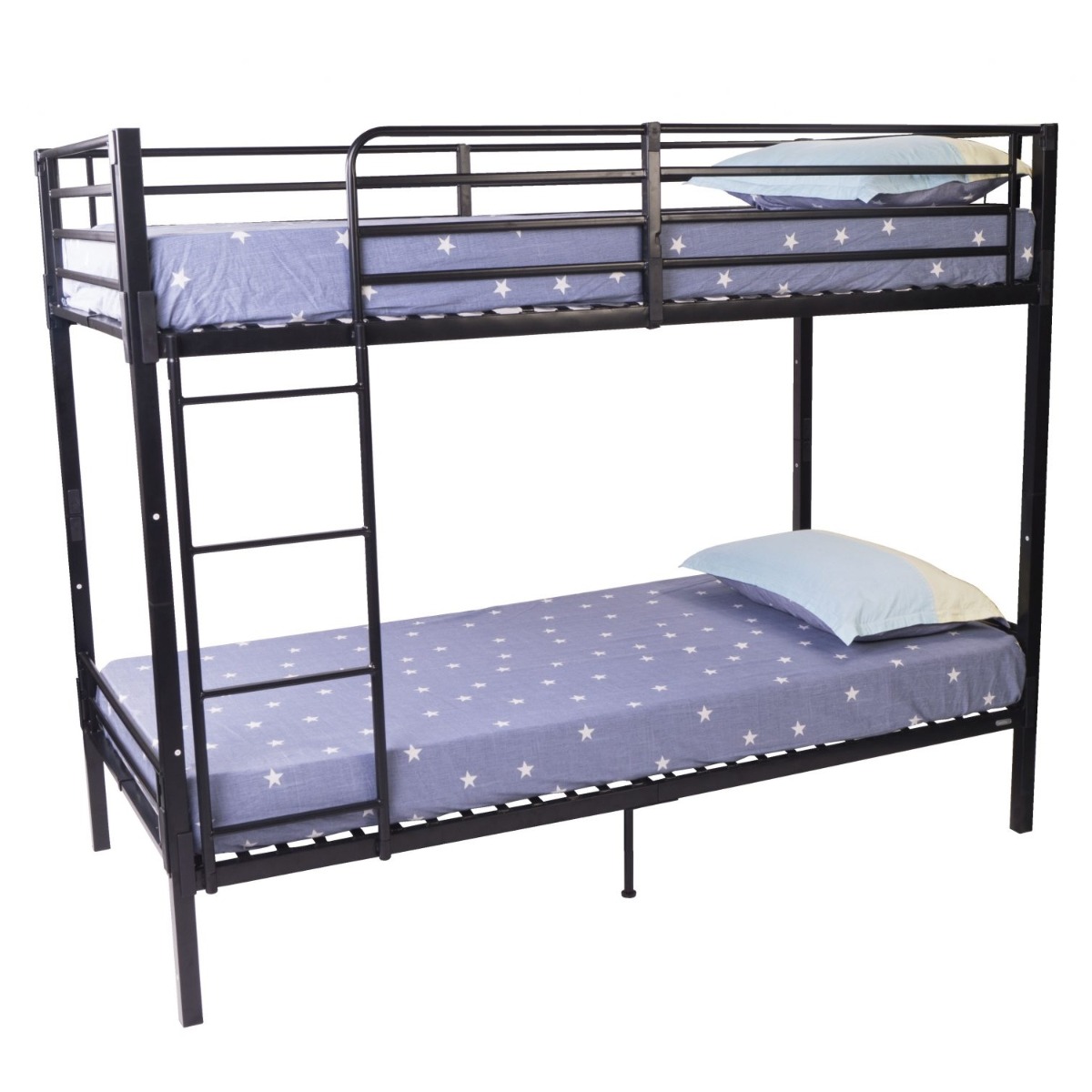 No Bolt Grey Metal Single Split Bunk Bed Frame - Beds-To-Go
