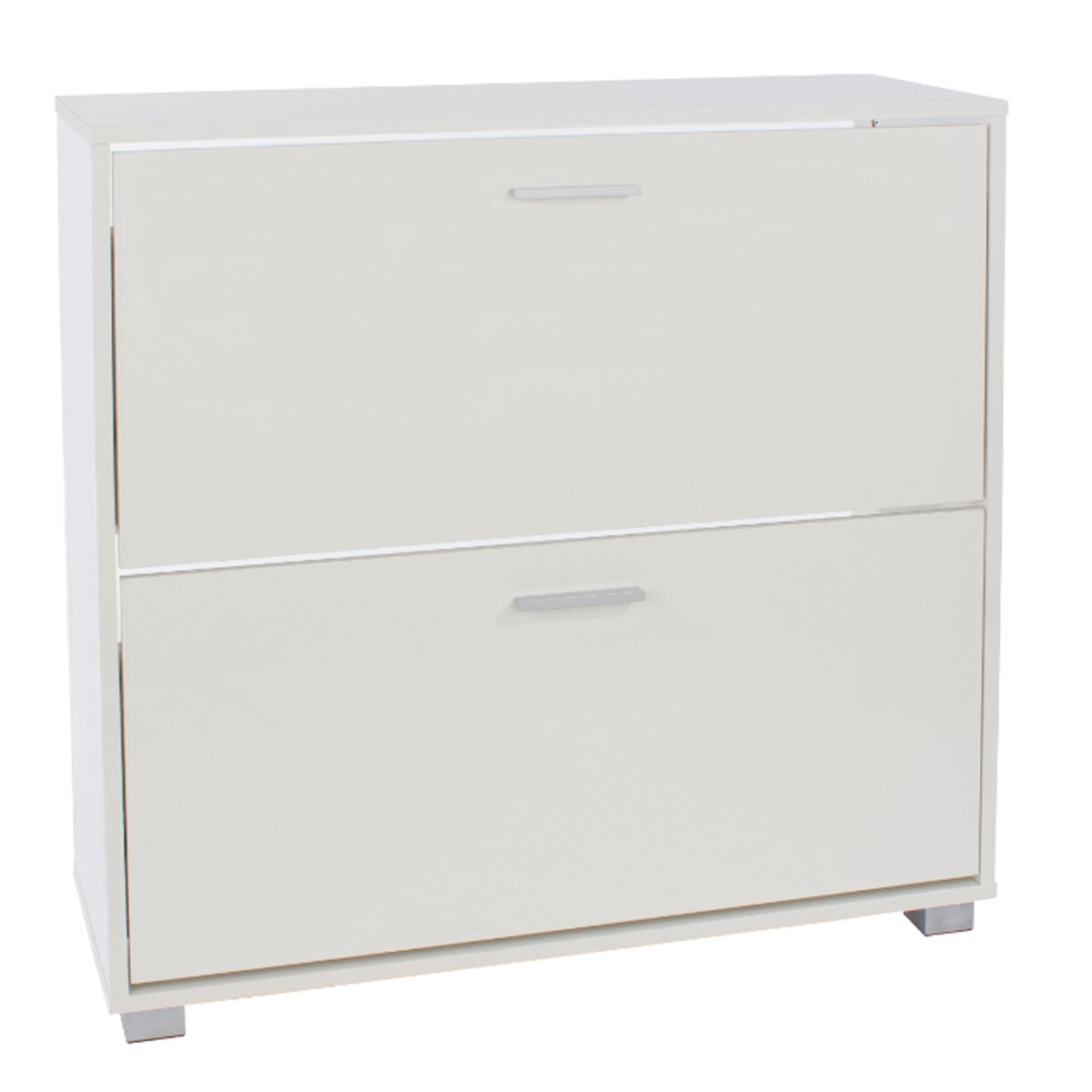 High Gloss 2 Door Shoe Cabinet - White - Colton & Sawyer