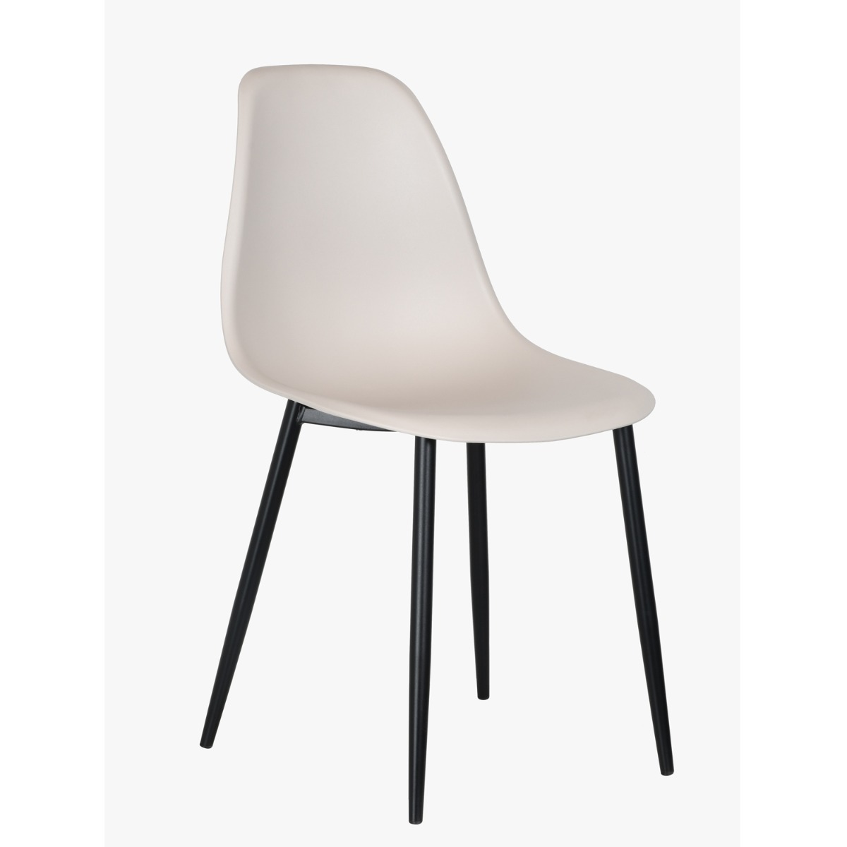 Black Metal Legs Frame Curve Chair Calico Plastic Seat - Set of 2 - Colton & Sawyer