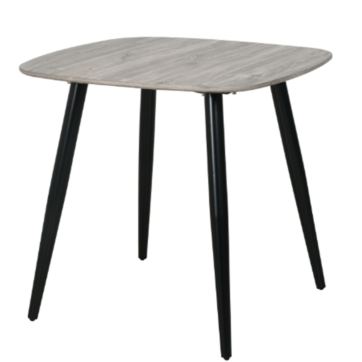 Black Tapered Legs Compact Square Dining Table - Grey Oak Effect - Colton & Sawyer