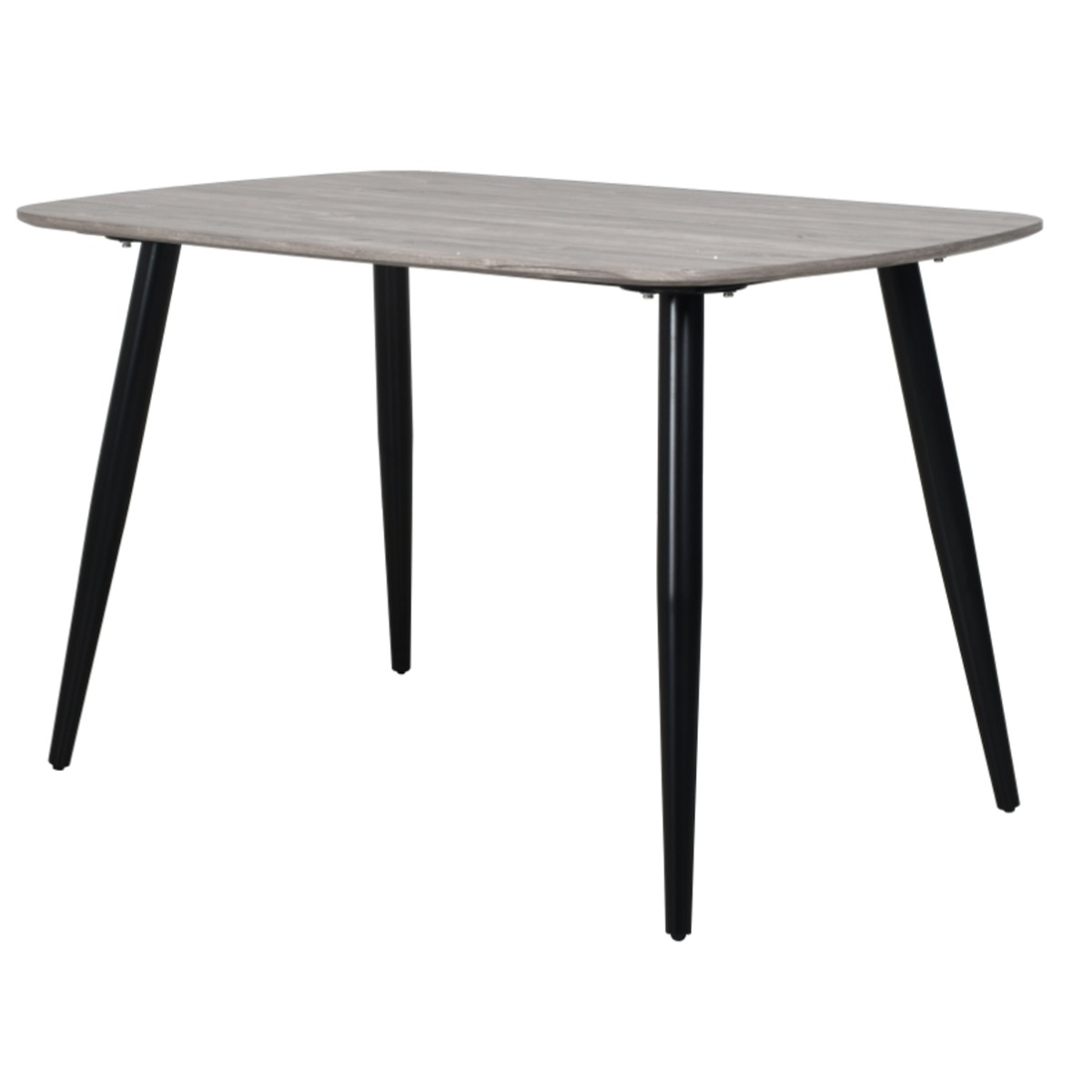 Black Tapered Legs Compact Rectangular Large Dining Table - Grey Oak Effect - Colton & Sawyer