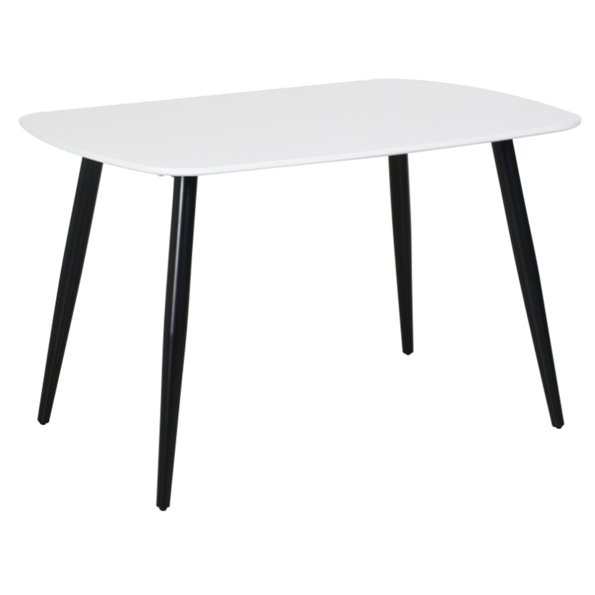 Black Tapered Legs Compact Rectangular Large Dining Table - White - Colton & Sawyer