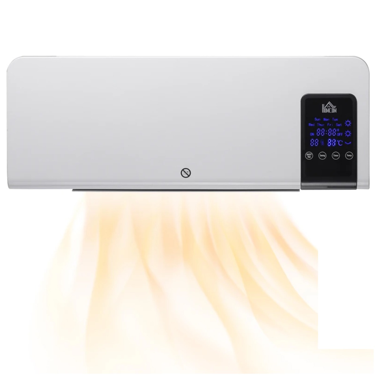 Scott Wall Mounted Space Heater with Remote Control Timer and Oscillation - White - Life Essentials