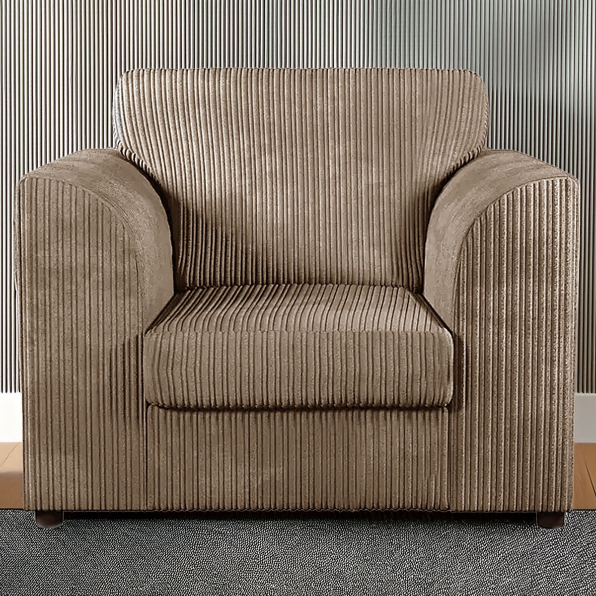 Desmond Jumbo Cord Upholstered Armchair - Coffee - Home Done