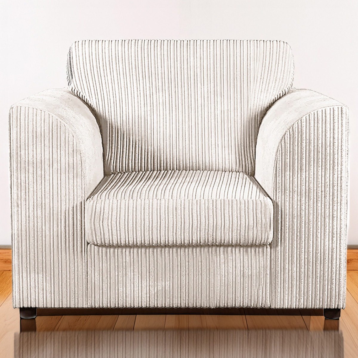 Desmond Jumbo Cord Upholstered Armchair - Cream - Home Done
