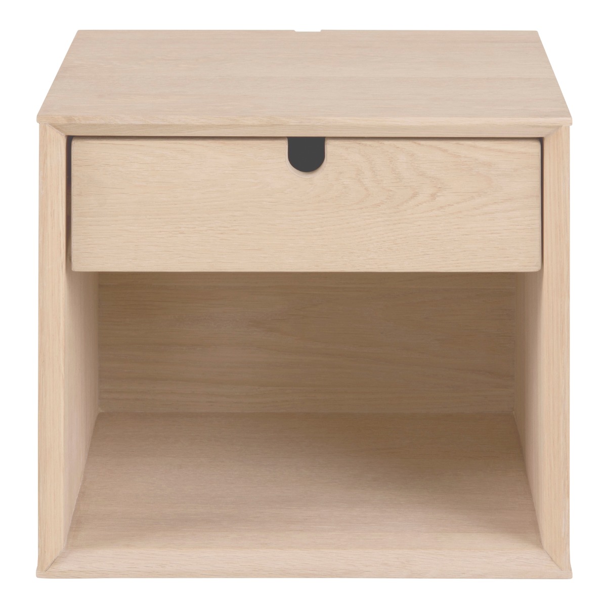 Bedside Table - CENTURY 1 Drawer Wall Mounted Nightstand White Oak 37cm - Rosalind Collection