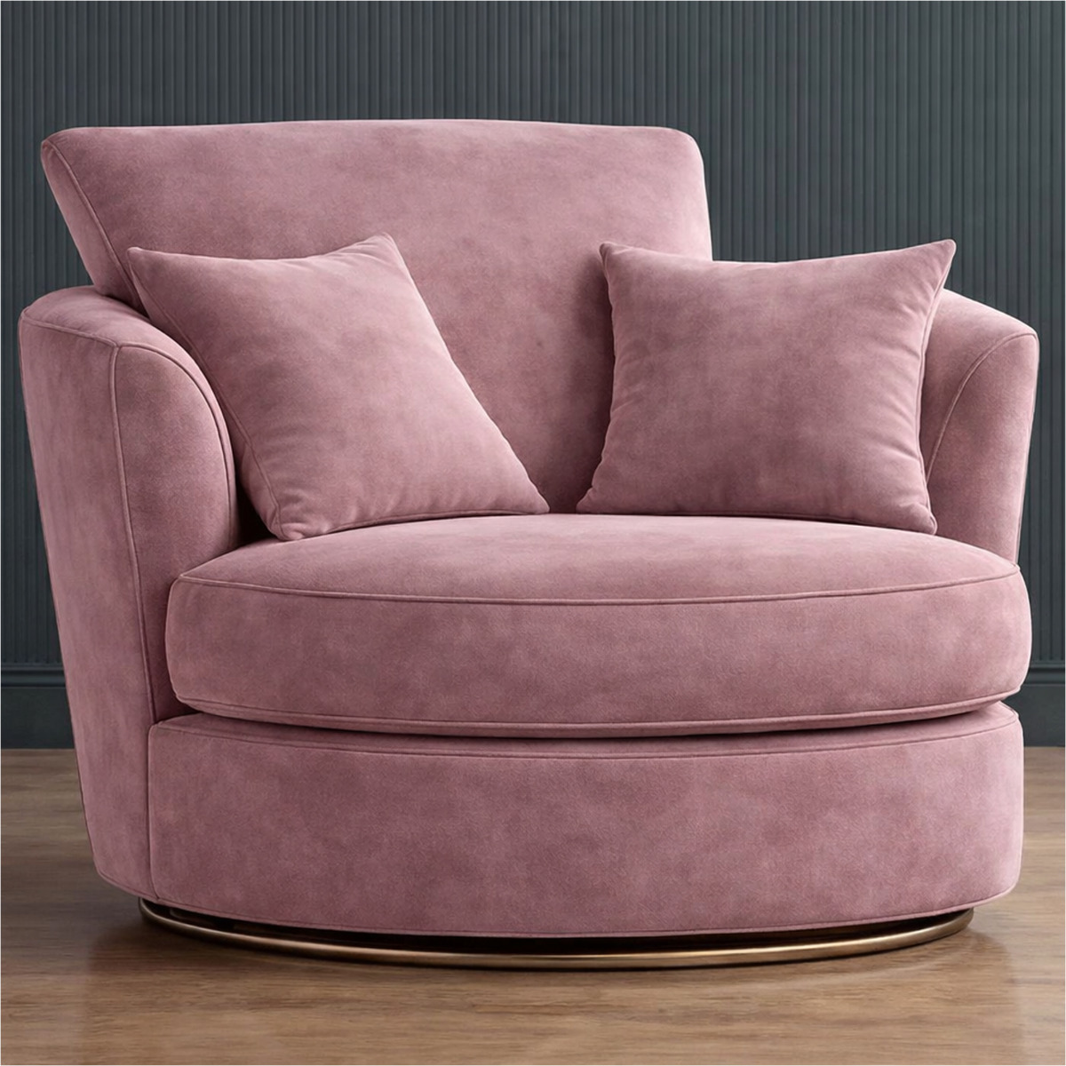 DELANO Plush Velvet Swivel Chair - Pink - Home Done