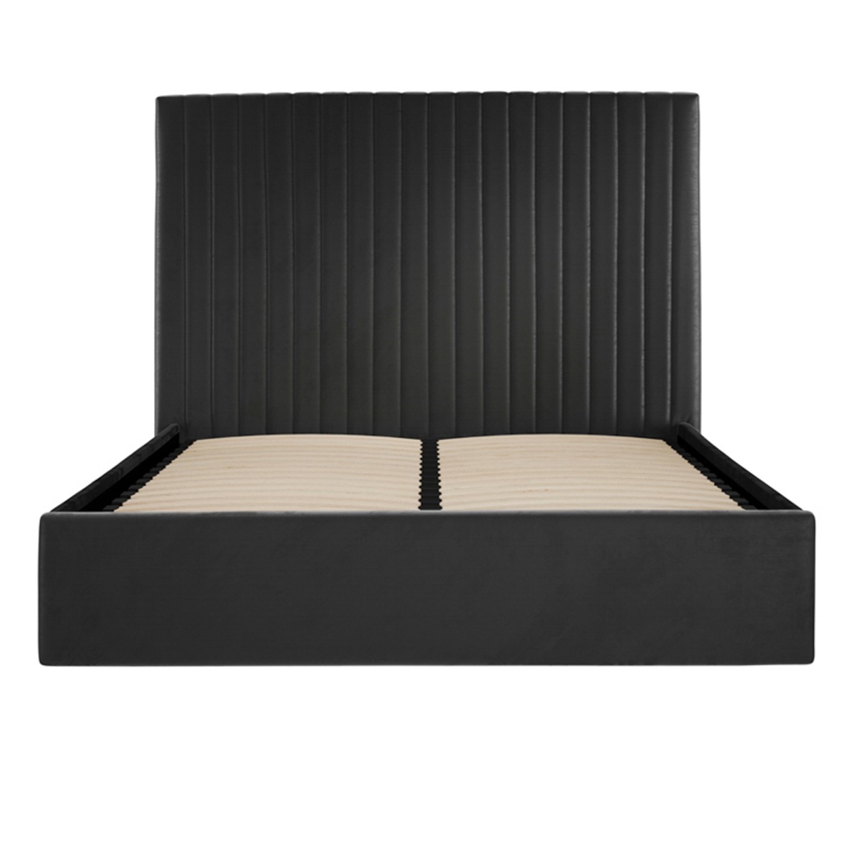 BERLIX II Super Kingsize Fabric Ottoman Bedframe - Black - Leeds Plywood