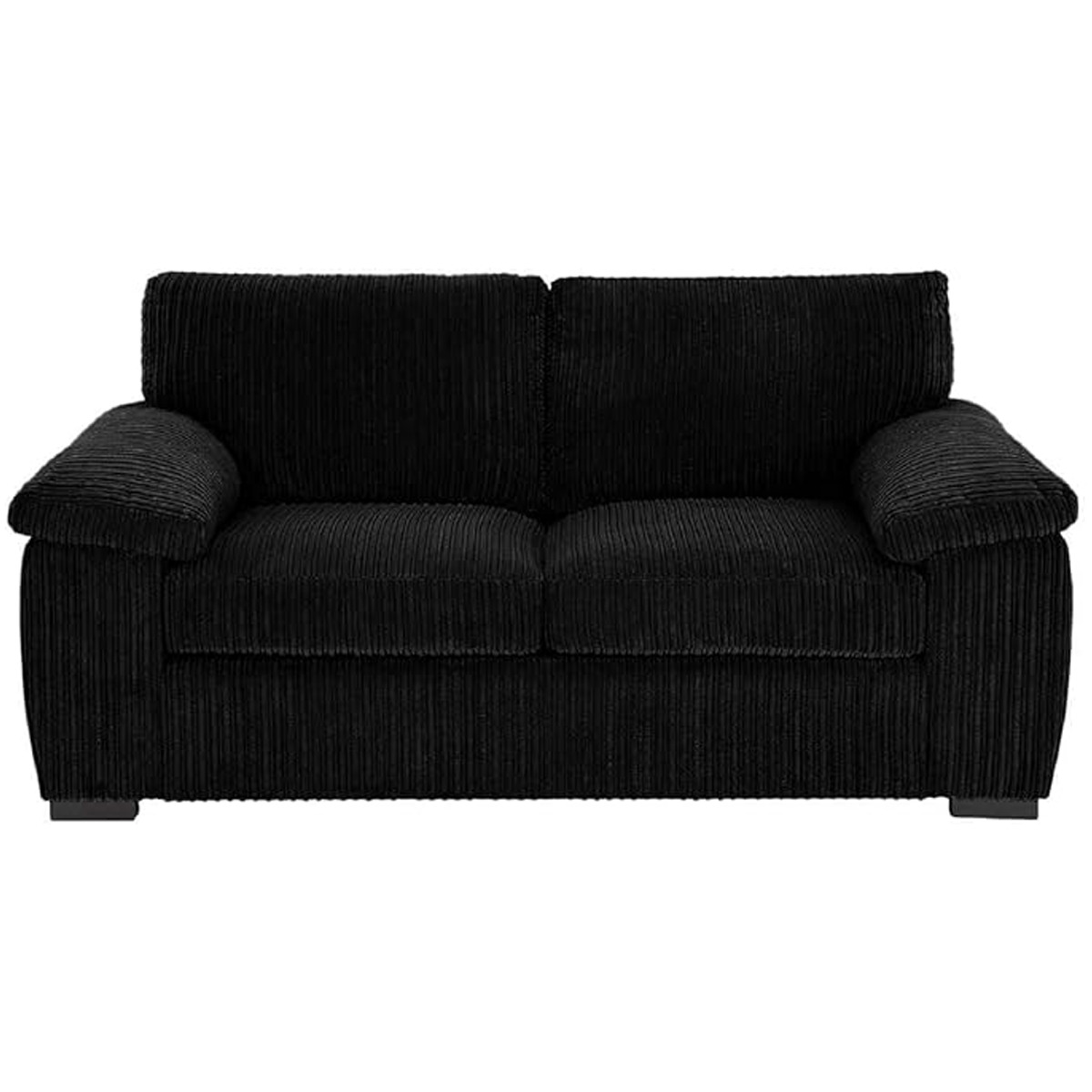 2 Seater Sofa - CORDURA Full Back Jumbo Cord Sofa Black - Home Done