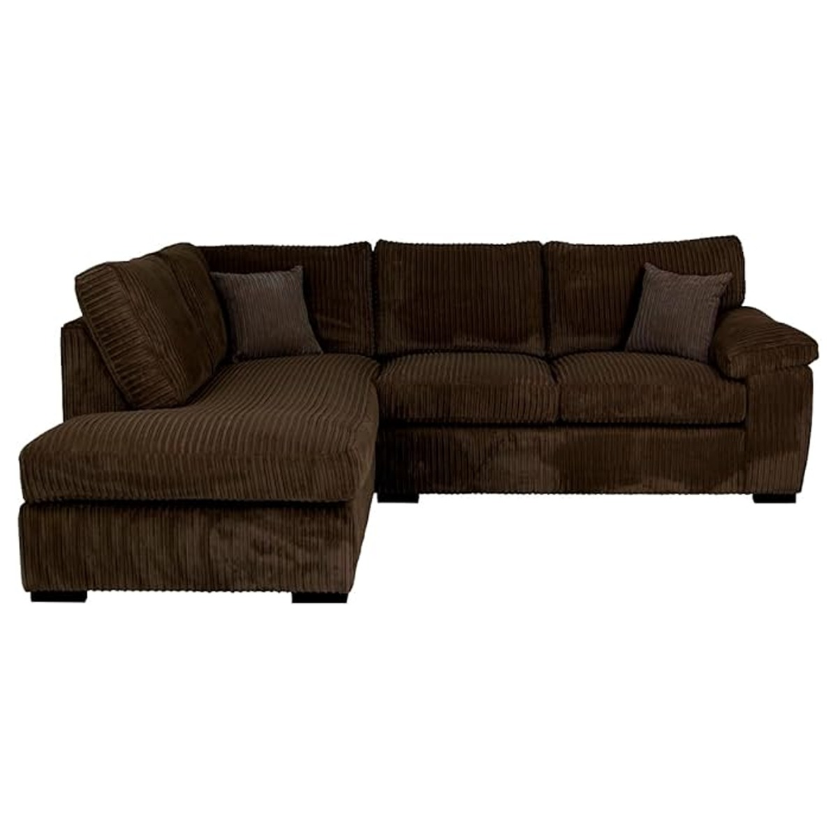 Corner Sofa - CORDURA Full Back Jumbo Cord Left Hand Brown - Home Done
