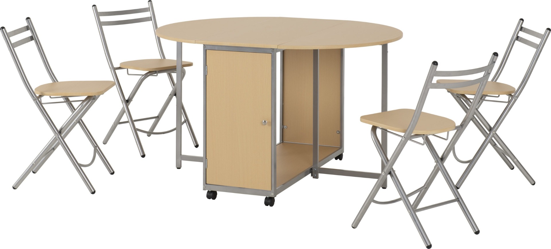 Budget Butterfly Dining Set - Beech Silver - Budget Deals