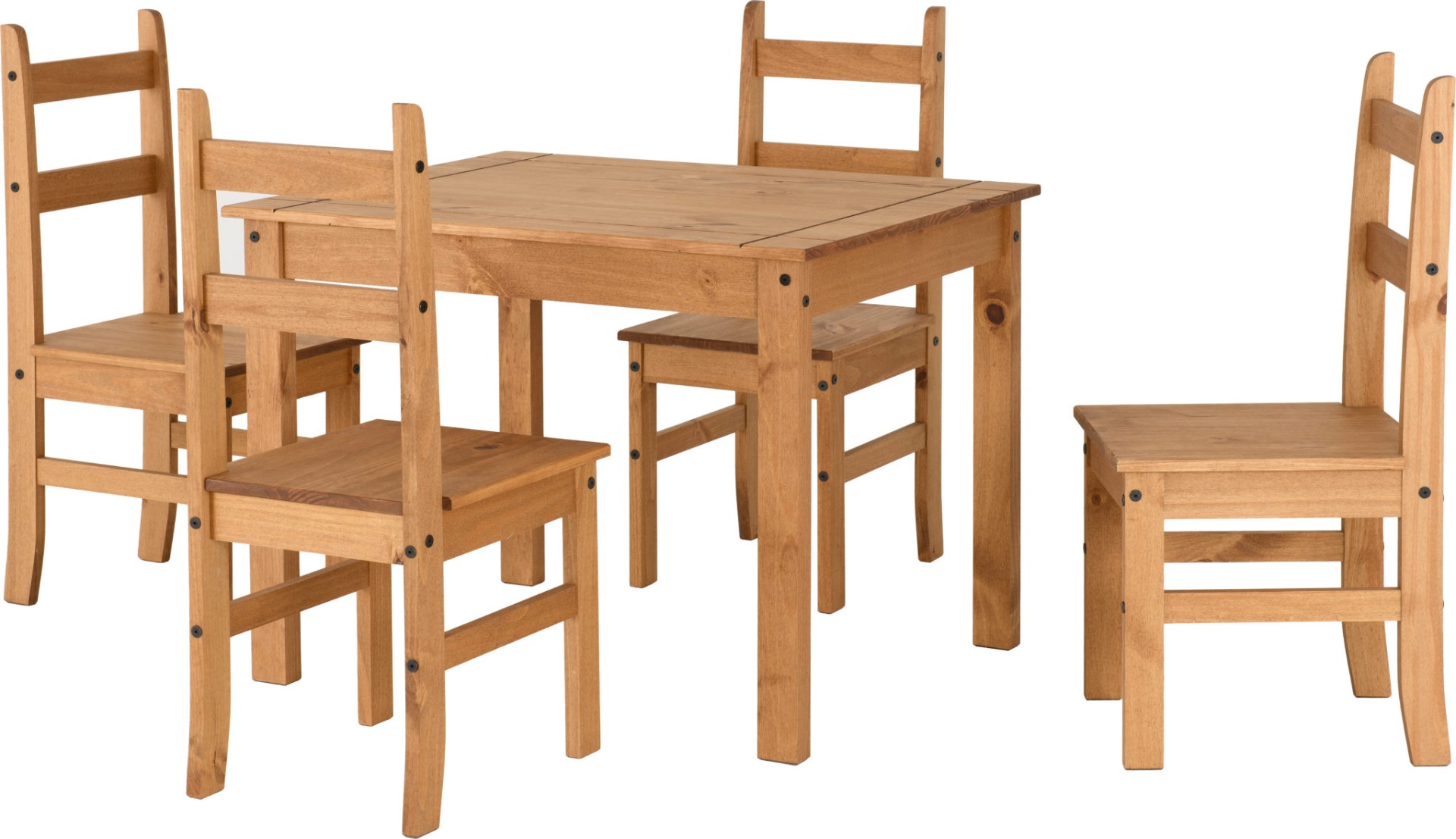 Corona Budget Dining Set - Distressed Waxed Pine - Budget Deals