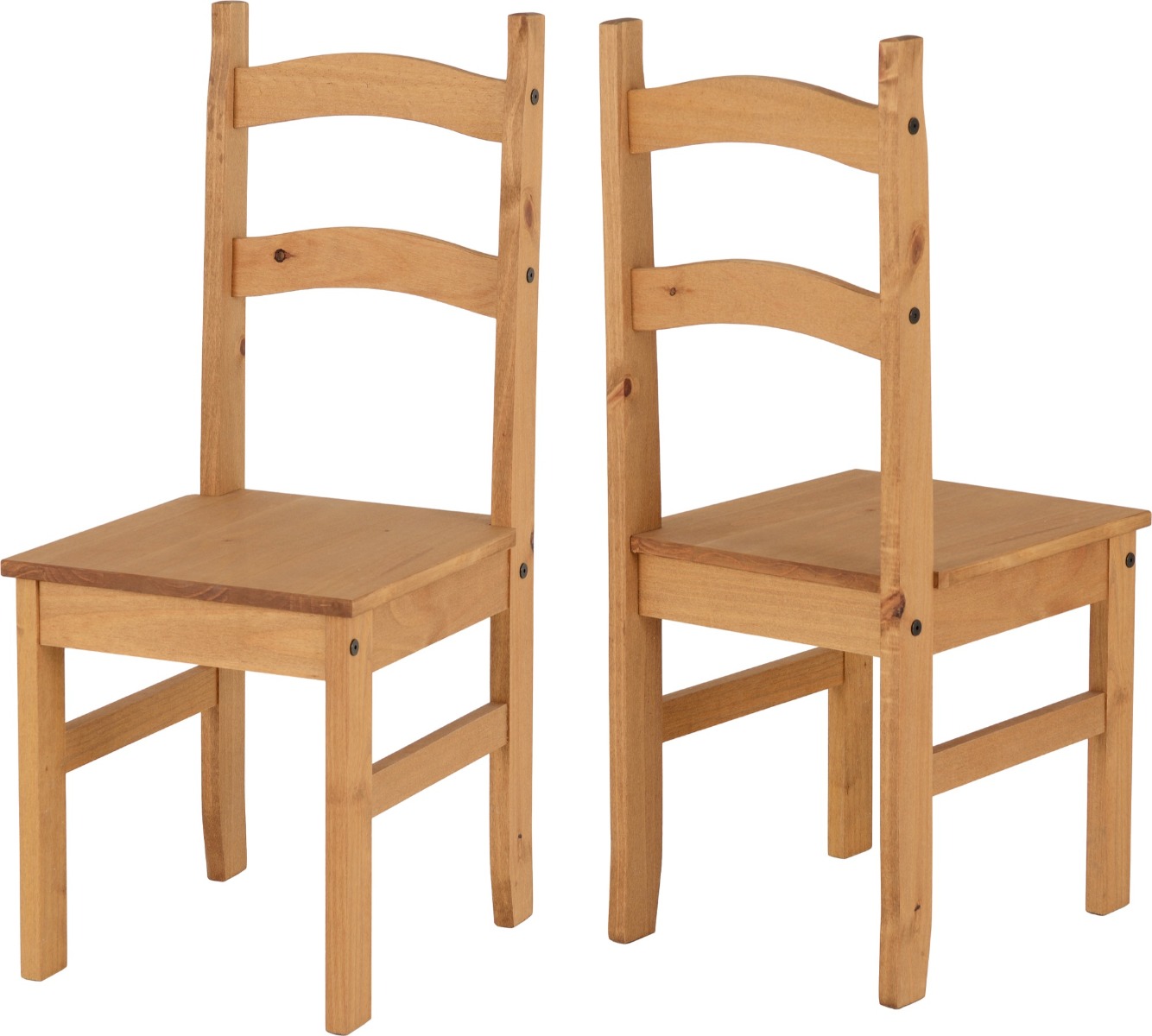 Budget Mexican Chair (Box of 2) - Distressed Waxed Pine - Budget Deals