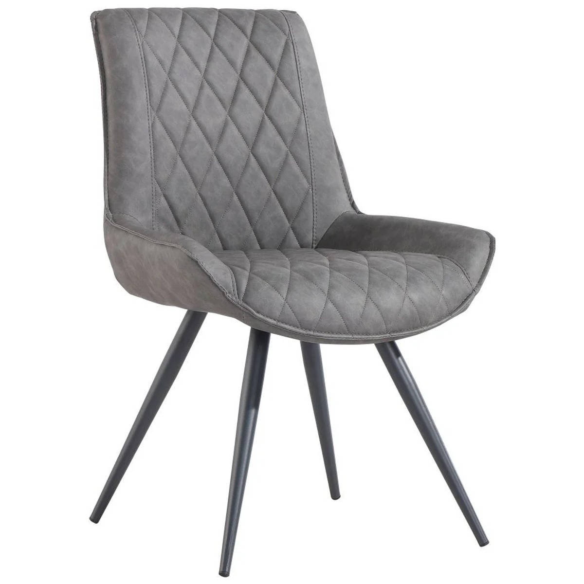 MARVON Faux Leather Dining Chair Set of 2 - Grey - Kettle Homes