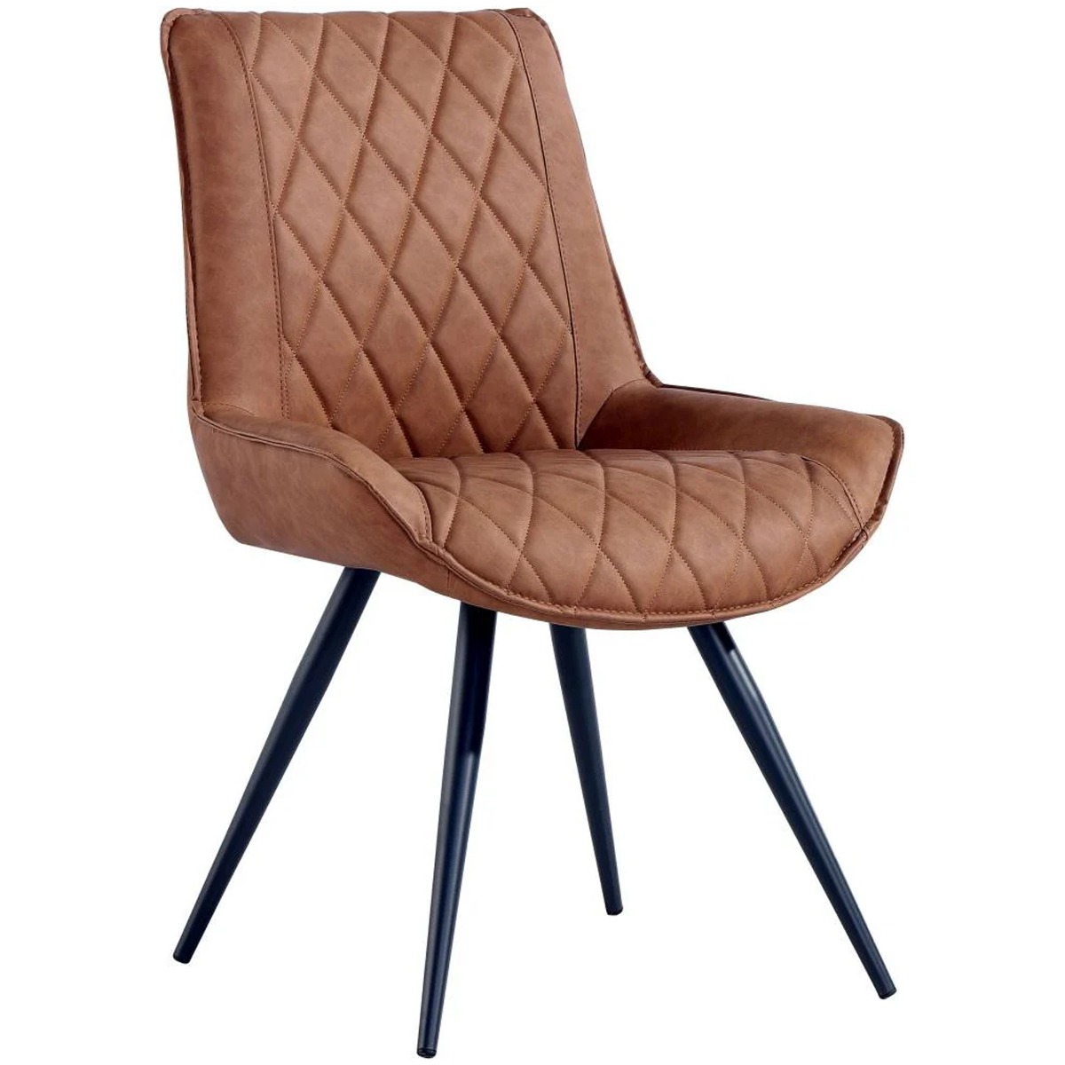 Cheshire Metal Splayed Legs Dining Chair - Tan - Kettle Homes
