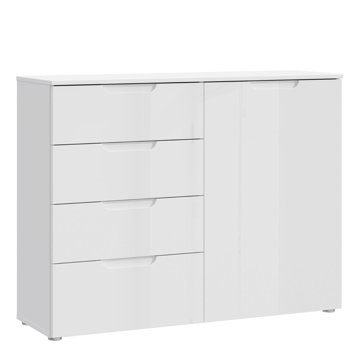 SKEGNESS I White Chest of Drawers - Large-sized, 4 Drawers - Rosalind Collection