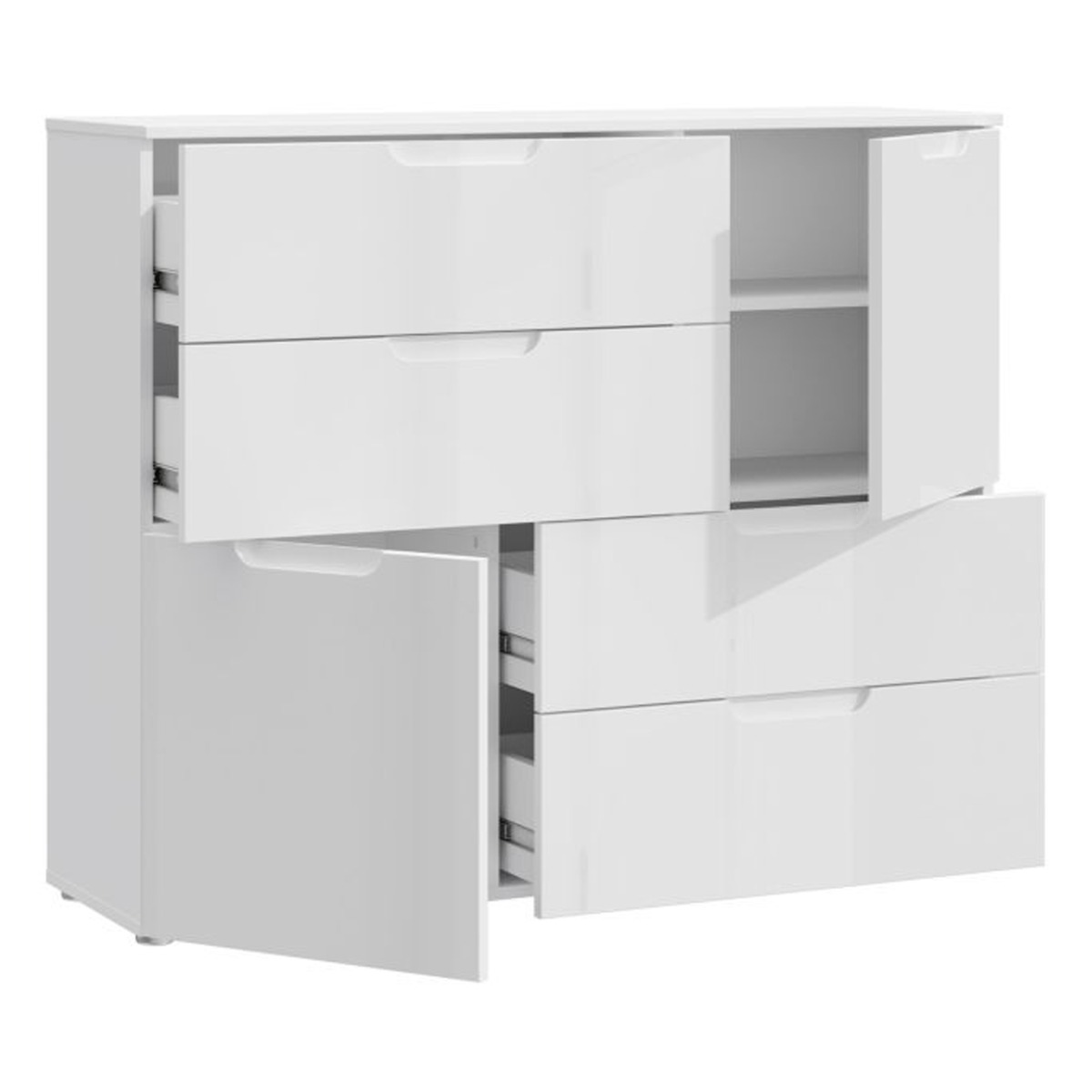 SKEGNESS II White Chest of Drawers - Large-sized, 4 Drawers - Rosalind Collection