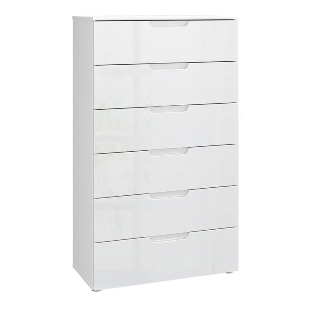 SKEGNESS White Chest of Drawers - Large-sized, 6 Drawers - Rosalind Collection