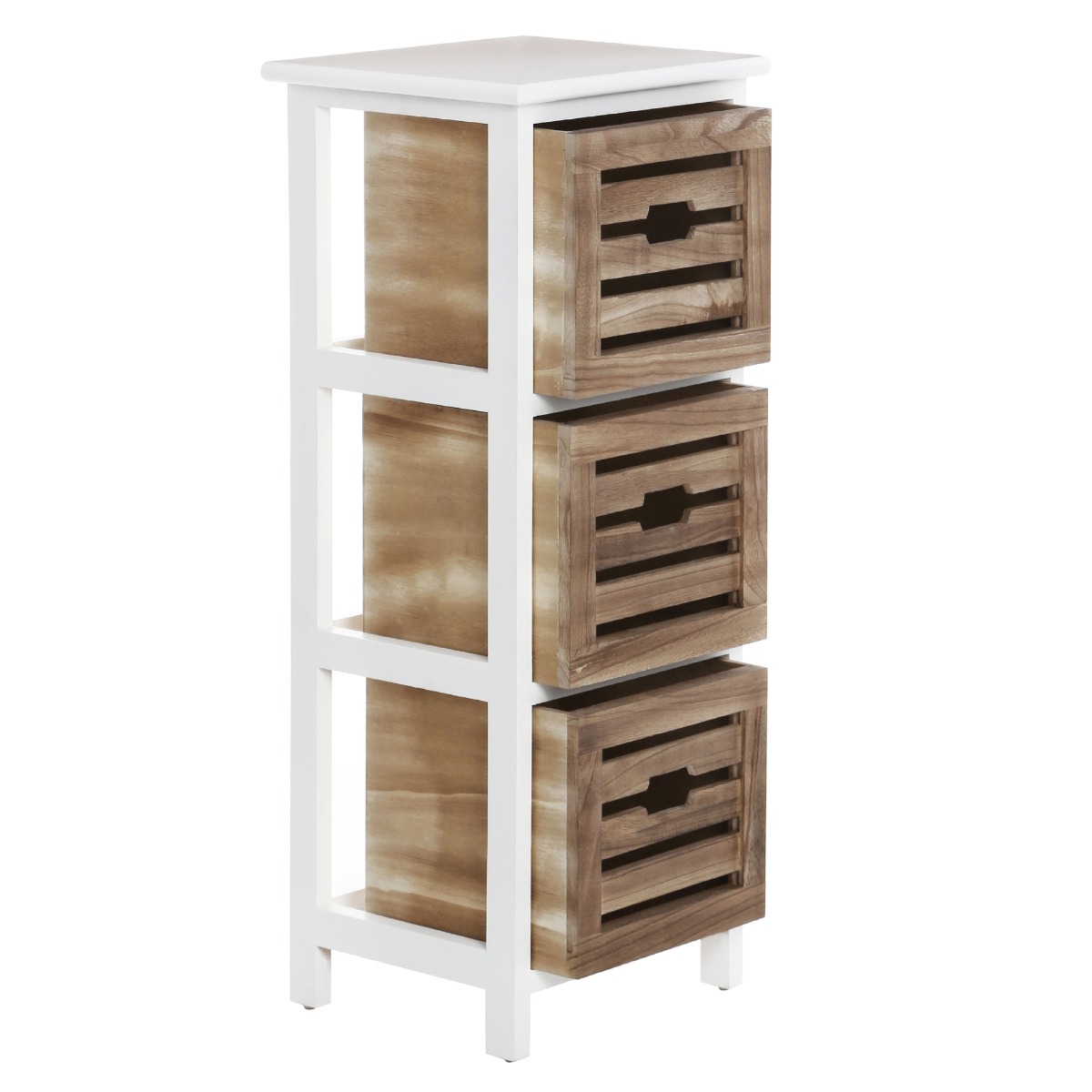 PONTELAND White Chest of Drawers - Tallboy, Small-sized, 3 Drawers, Ready Assembled - PH Collection