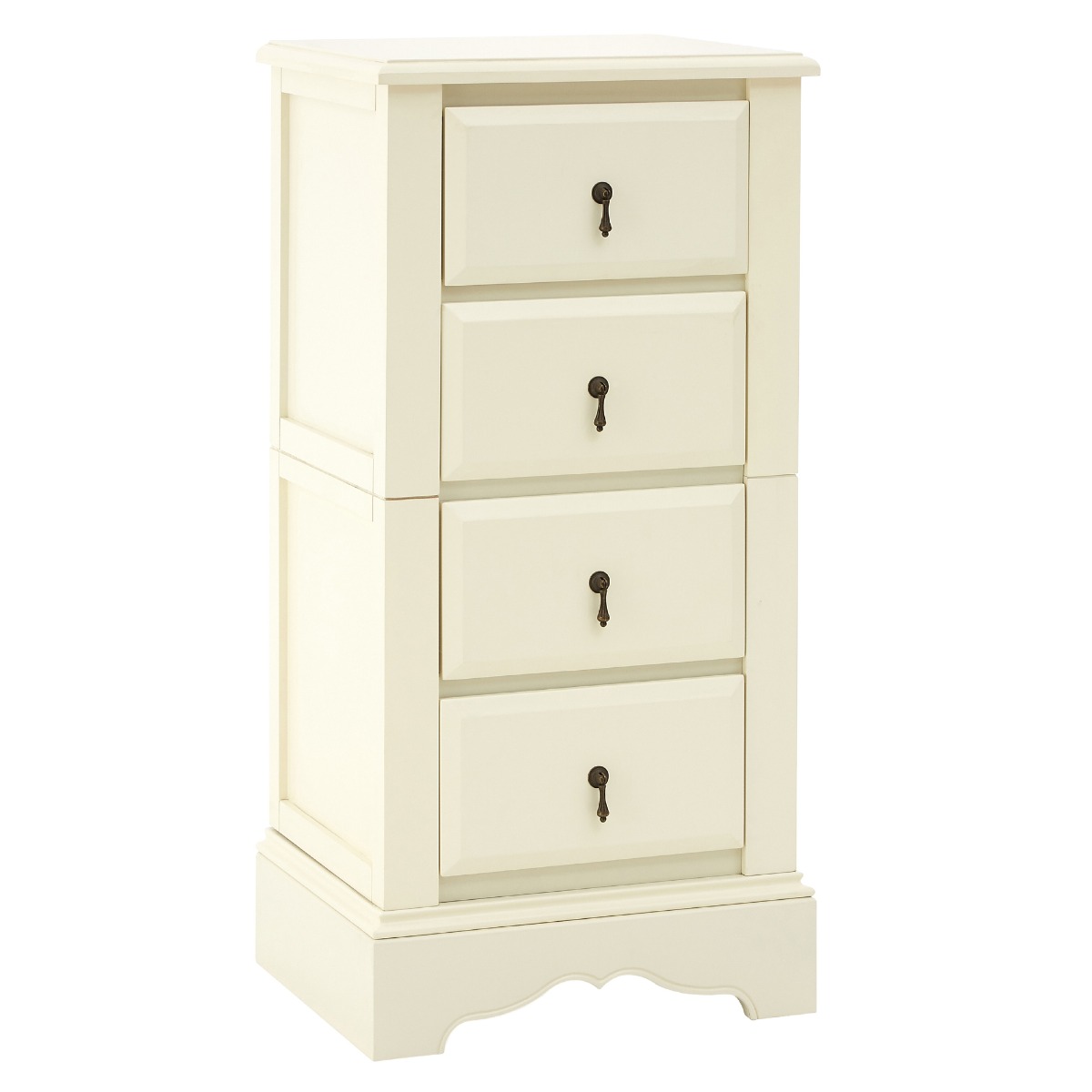 FERNDALE White Chest of Drawers - Tallboy, Medium-sized, 4 Drawers, Ready Assembled - PH Collection