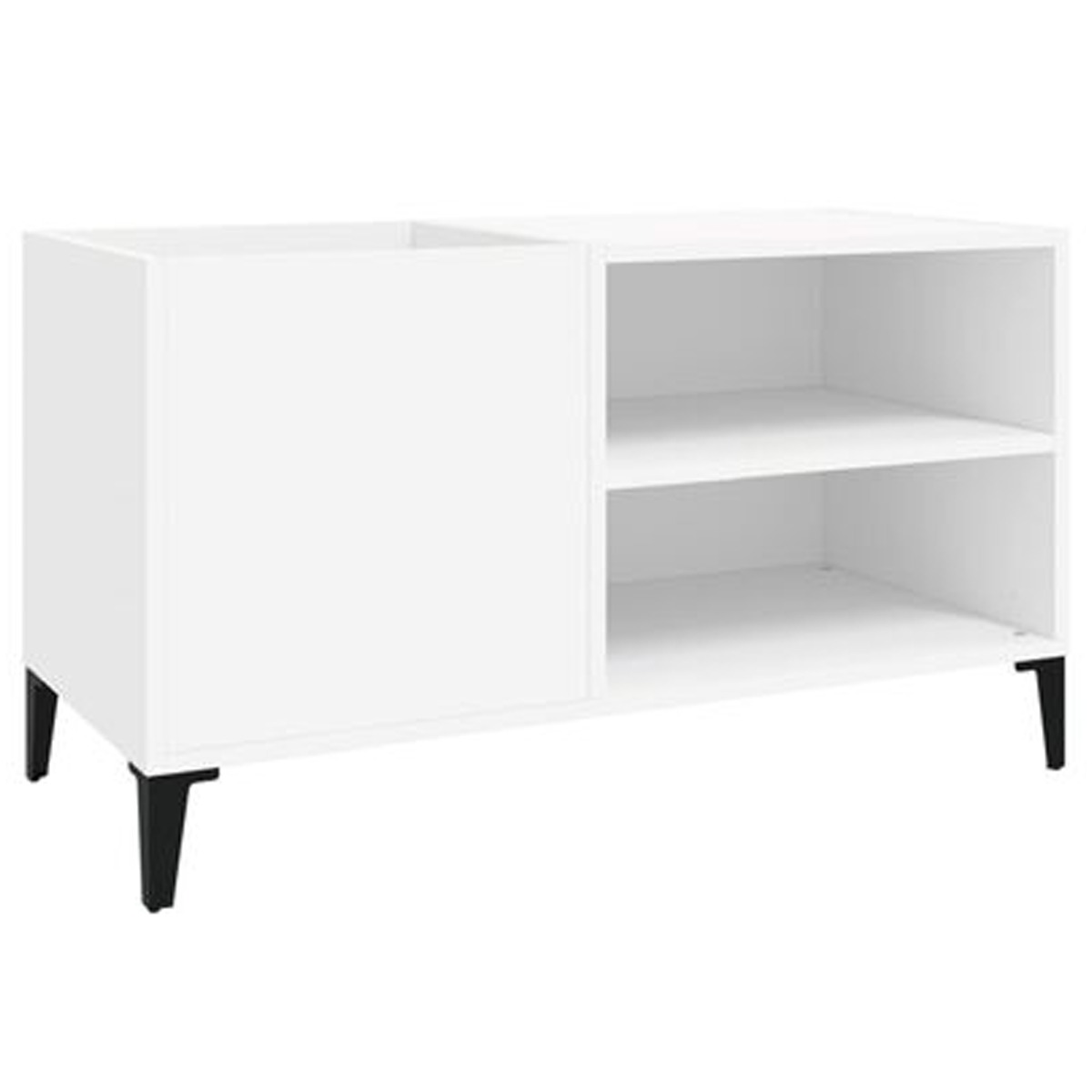 Record Cabinet White 84.5x38x48cm Engineered Wood - All Things Good