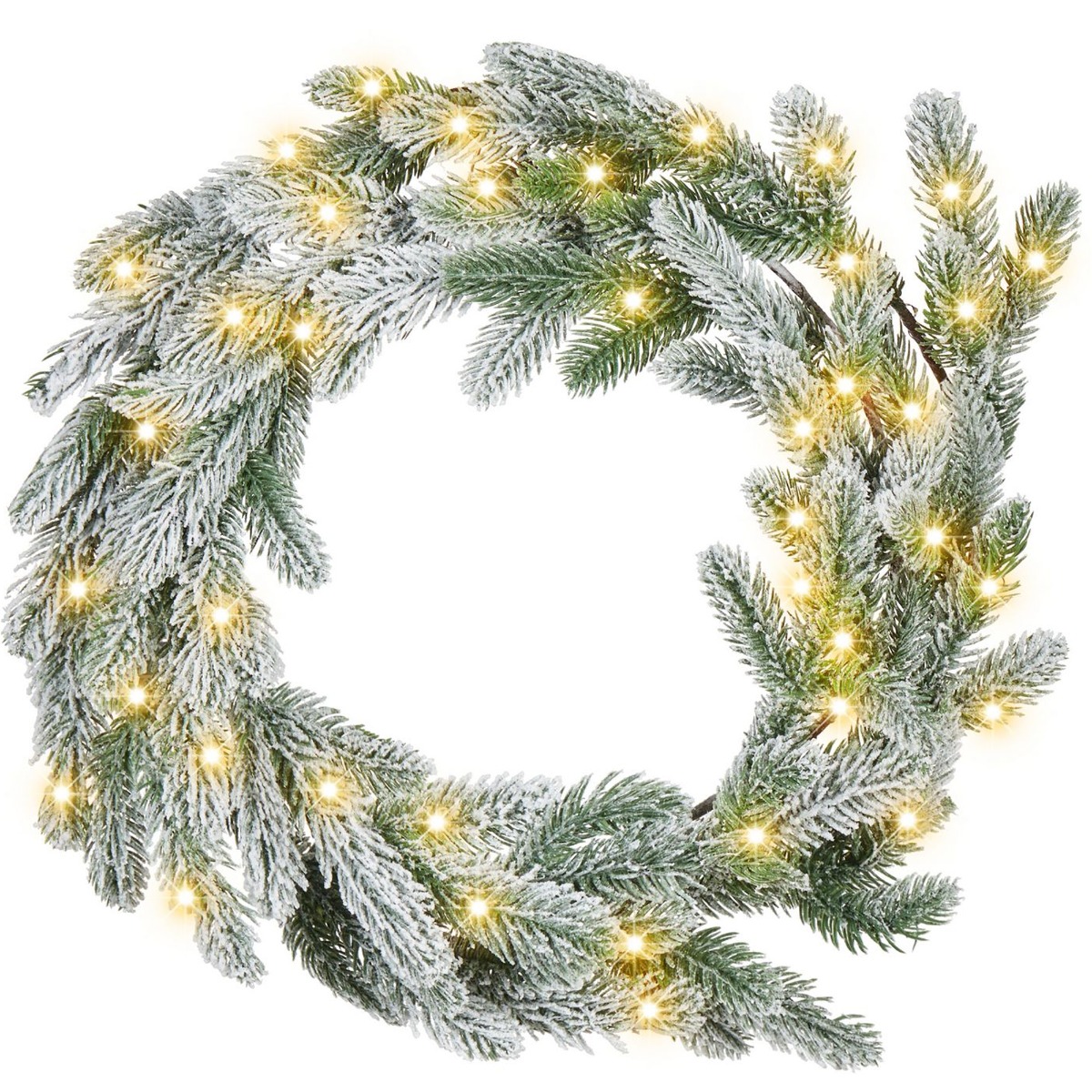 Albini Pre-Lit Christmas Wreath 45 cm - Green - Gemini Interiors