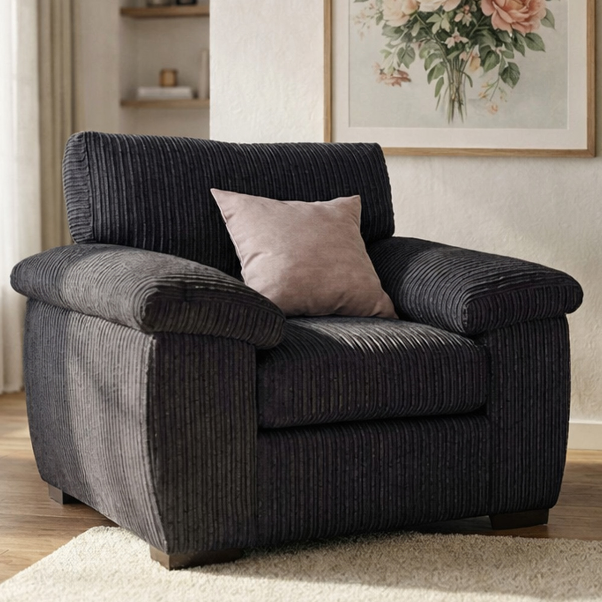 Armchair - CORDURA Jumbo Cord Chair Black - Home Done