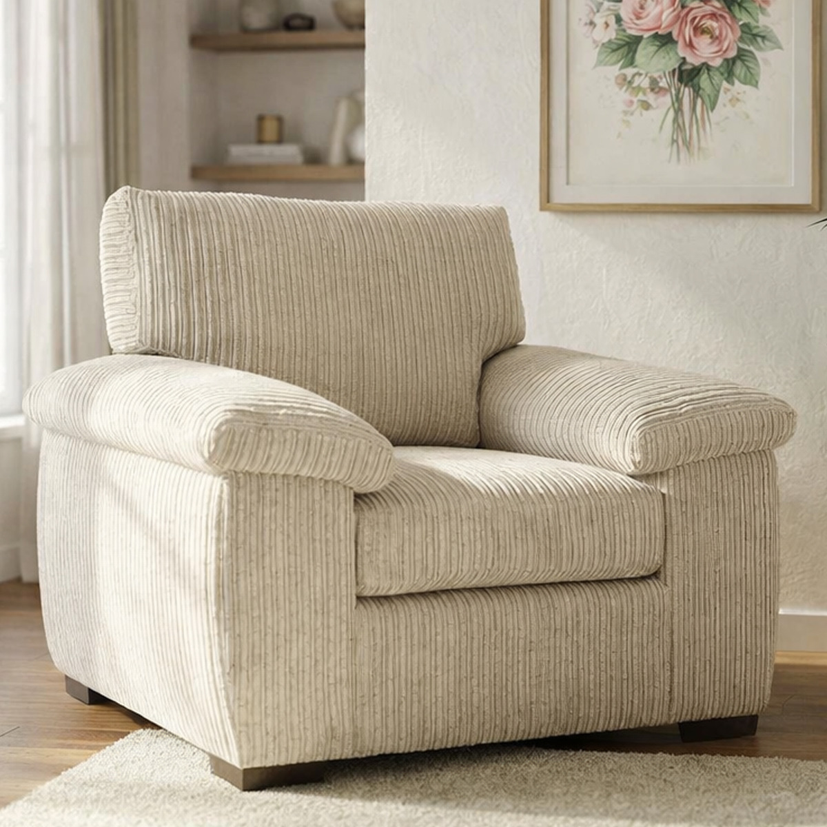 Armchair - CORDURA Jumbo Cord Chair Cream - Home Done