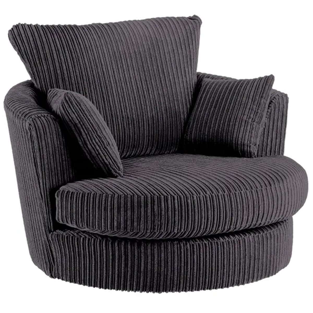 Swivel Chair - CORDURA Jumbo Cord Chair Black - Home Done