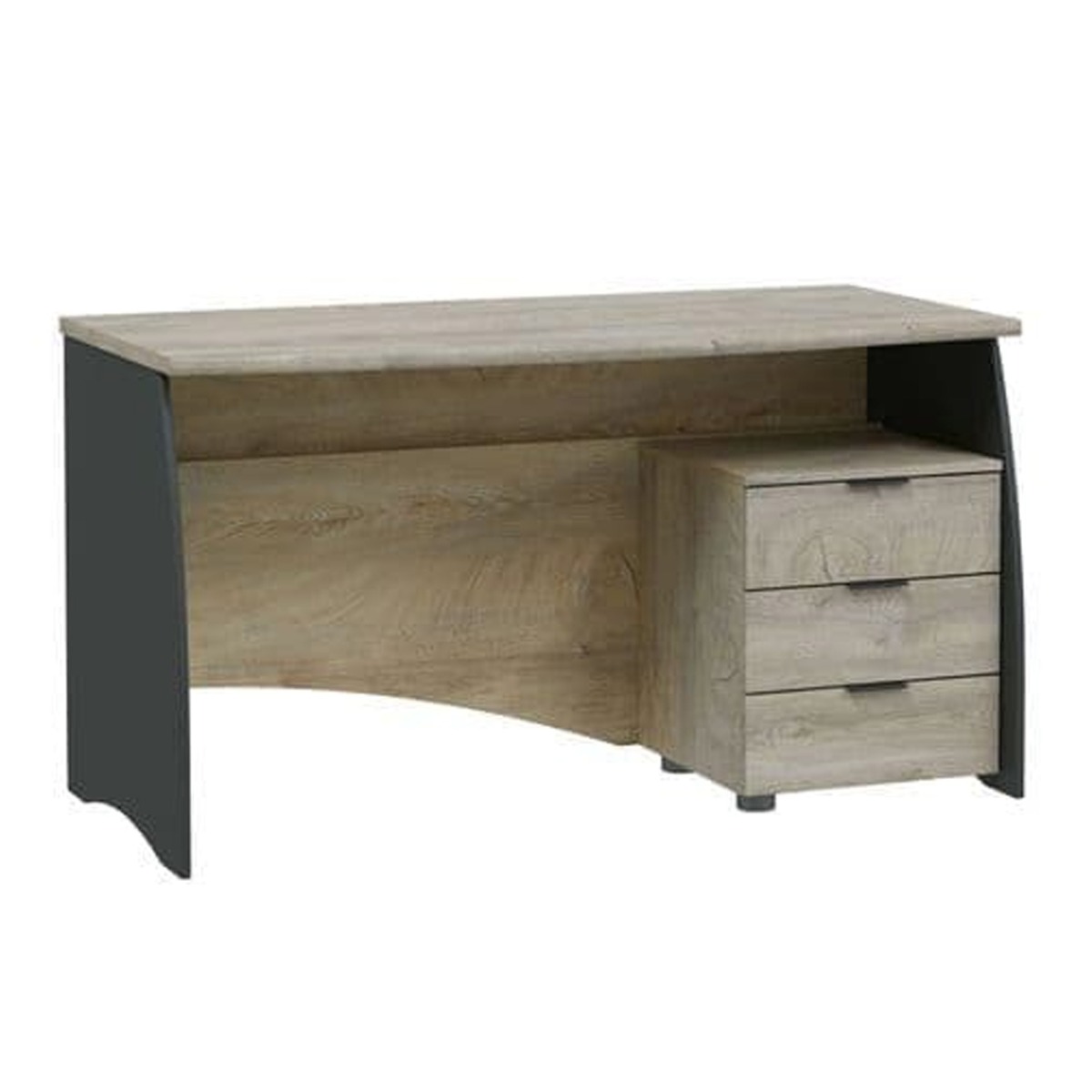 High Quality Material Large Computer Desk With Drawers - Oak and Grey - Dalton Home