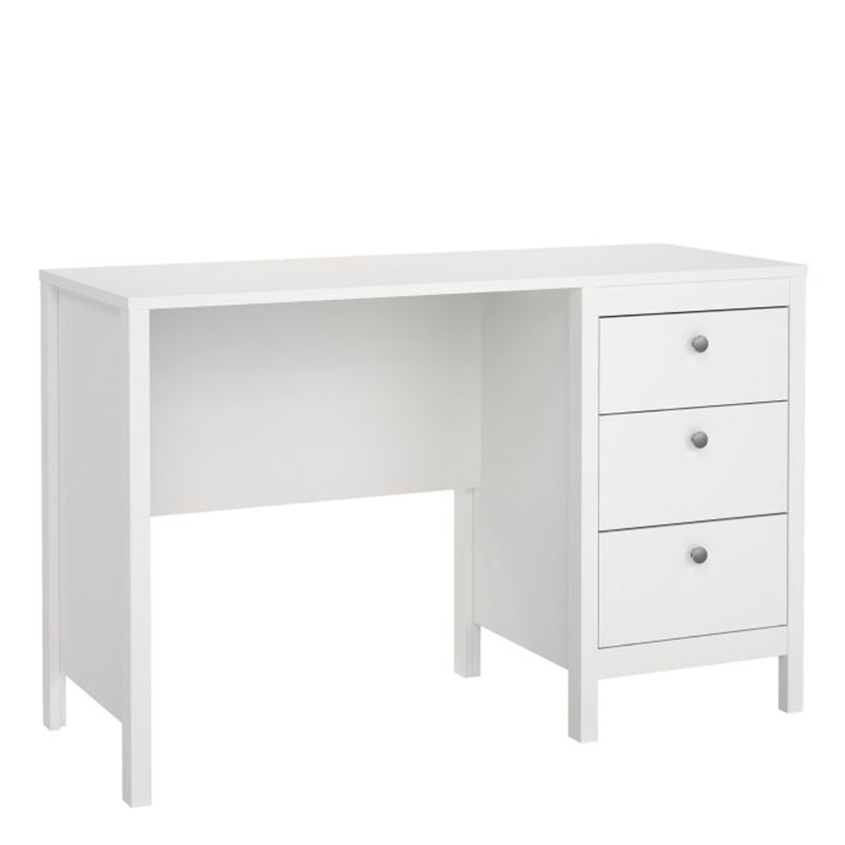 Preston 3 Drawers Computer Desk - White - Rosalind Collection