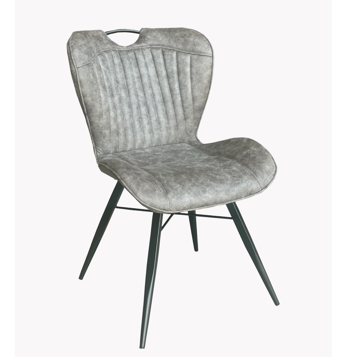 Set of 2 Byco Ergonomic Design with Sturdy Narrow Legs Fabric Dining Chair - Grey - Cybil & Clive