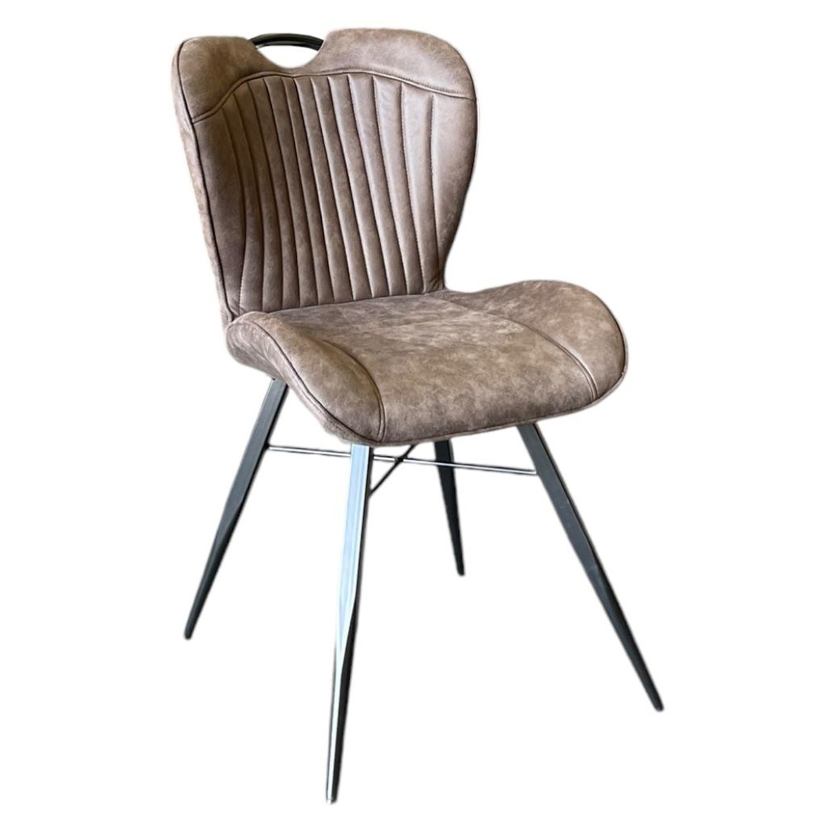 Set of 2 Byco Ergonomic Design with Sturdy Narrow Legs Fabric Dining Chair - Brown - Cybil & Clive