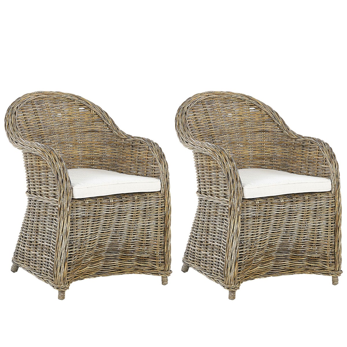 Set of 2 Rattan Garden Chairs Natural SUSUA - Gemini Interiors