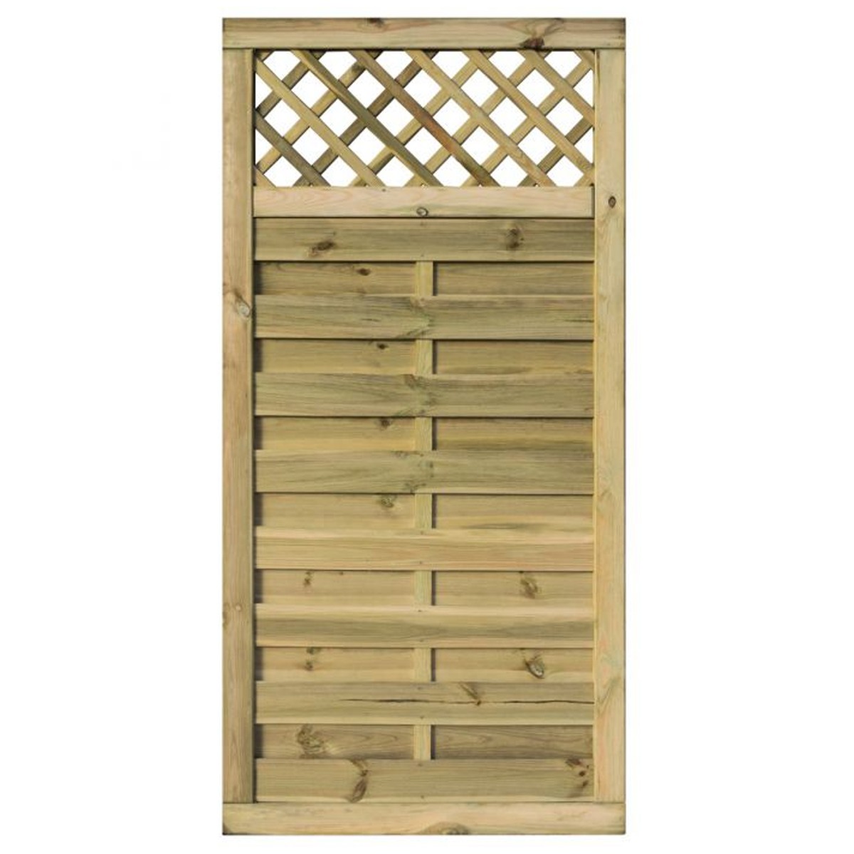 Classic Lattice Infill Design Natural Timber Finish Pressure Treated 3x6 Slatted Gate - Etta Gardens