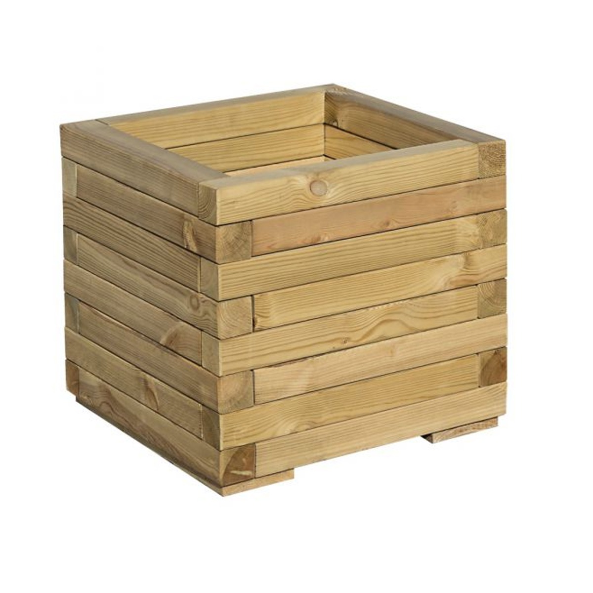 Square Patio Planter with Natural Timber Finish - Etta Gardens