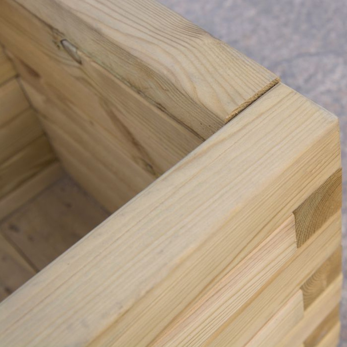 Rectangular Patio Planter with Natural Timber Finish - Etta Gardens