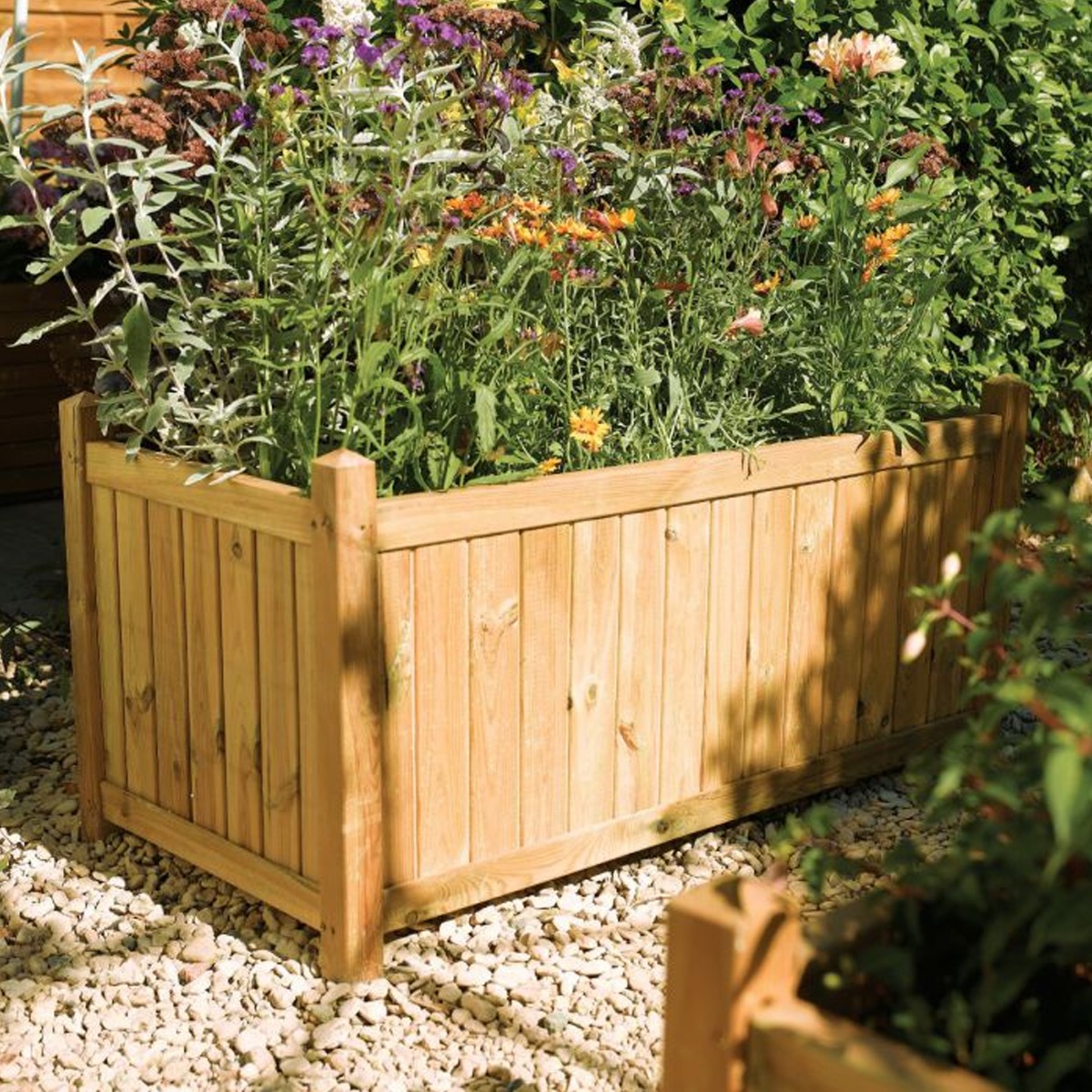 Rectangular Planter 100cm with Natural Timber Finish - Etta Gardens