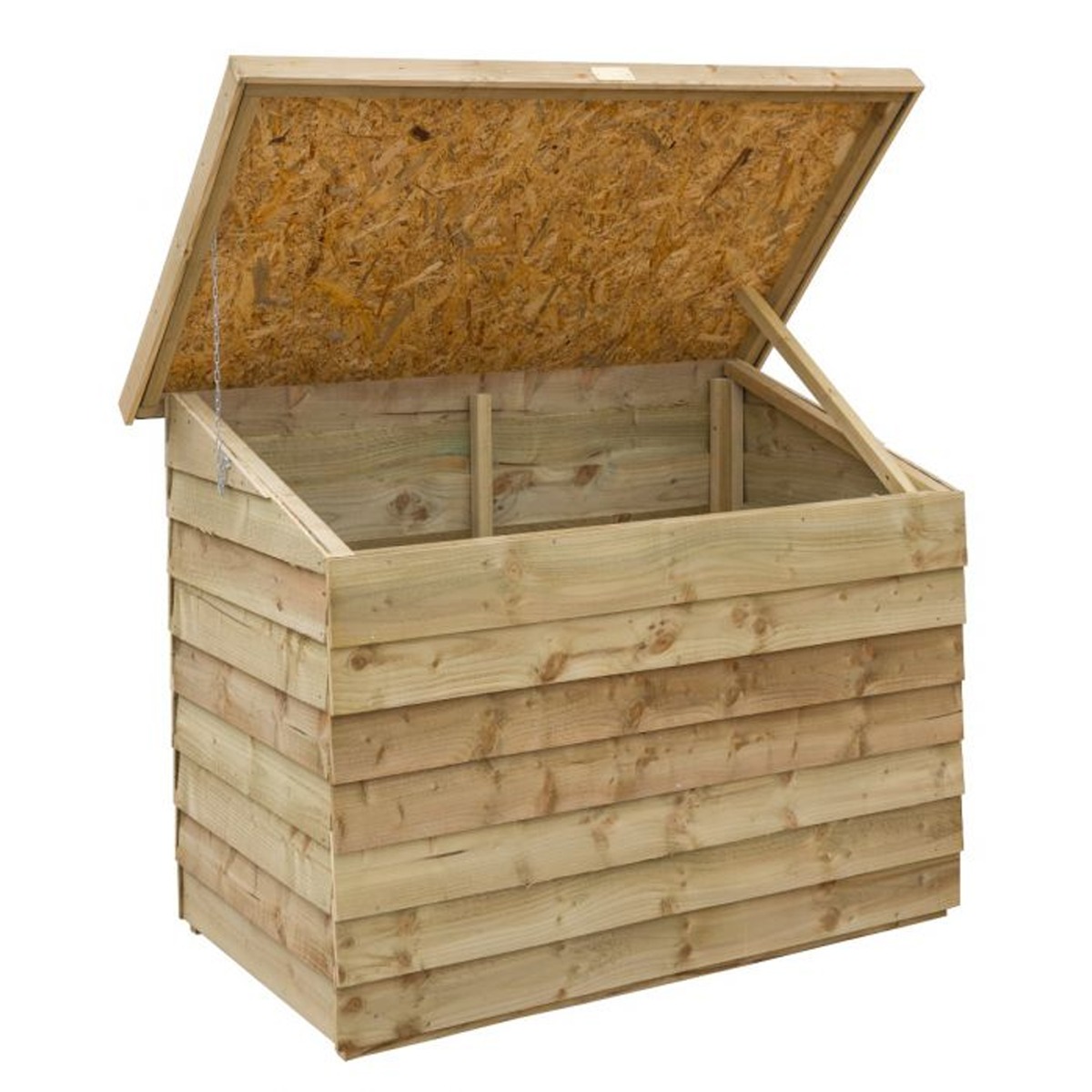 Rowlinson Pressure Treated Overlap Storage Chest Lifting Lid with Lid Stay - Etta Gardens