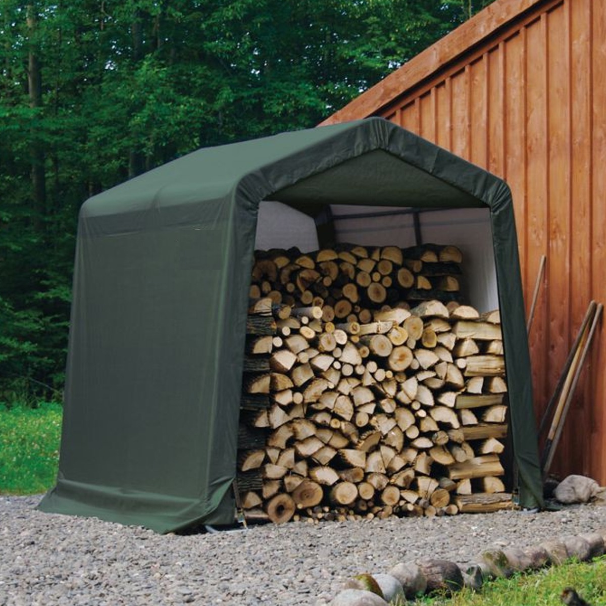 Dobson Shelter 8×8 Premium Steel Shed Box with Triple Layer Waterproof Cover - Etta Gardens