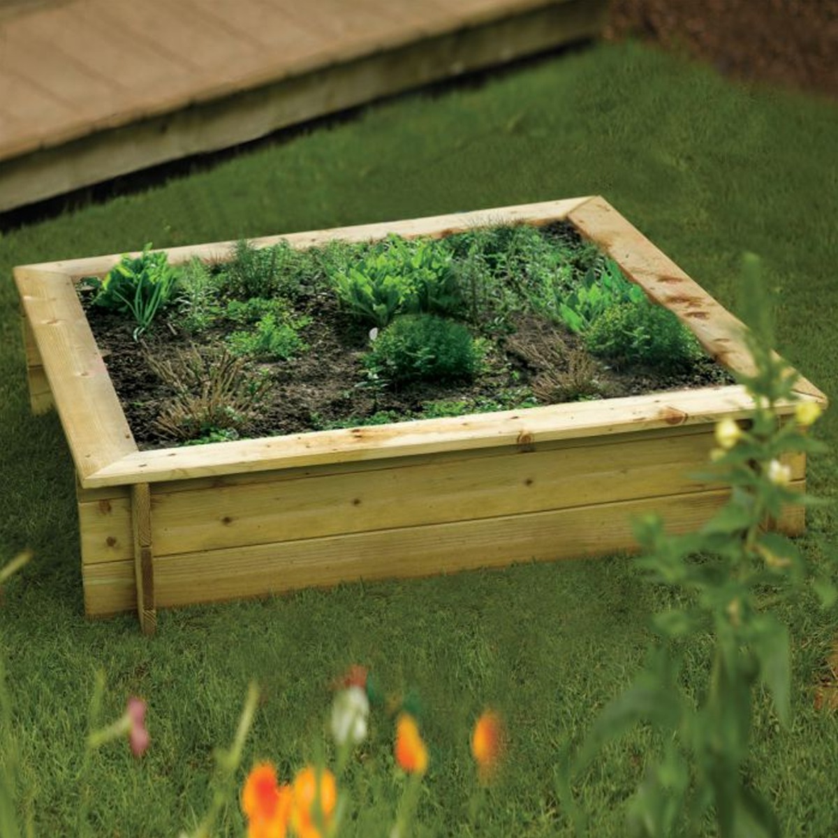 Versatile Timber Raised Bed Sandpit with 205L Capacity - Etta Gardens