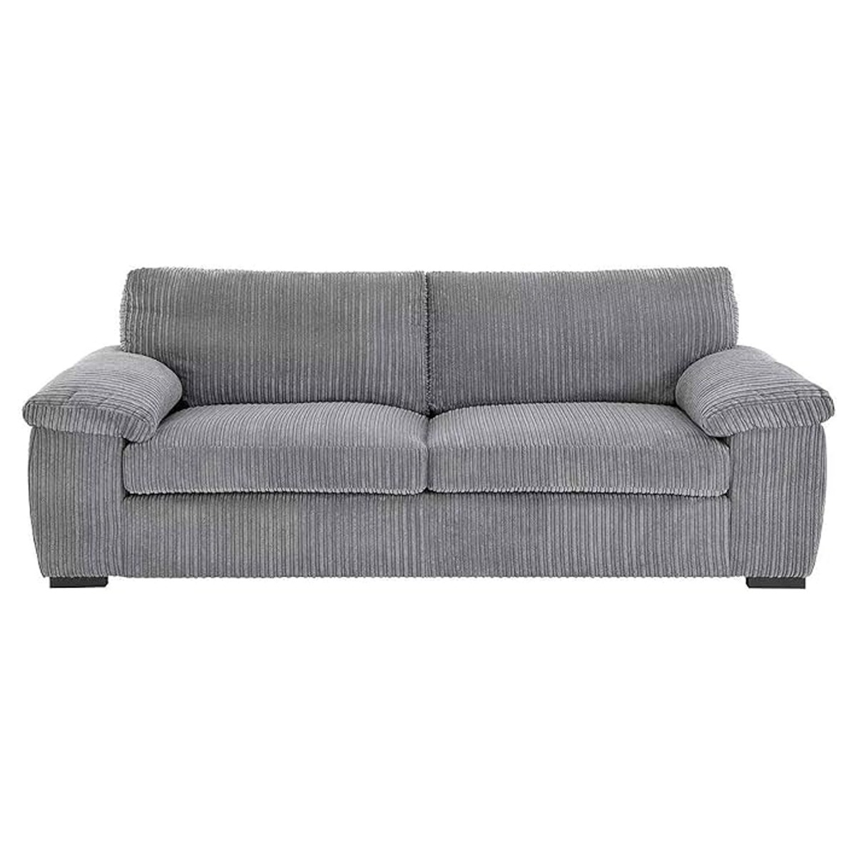 3 Seater Sofa - CORDURA Full Back Jumbo Cord Sofa Grey - Home Done